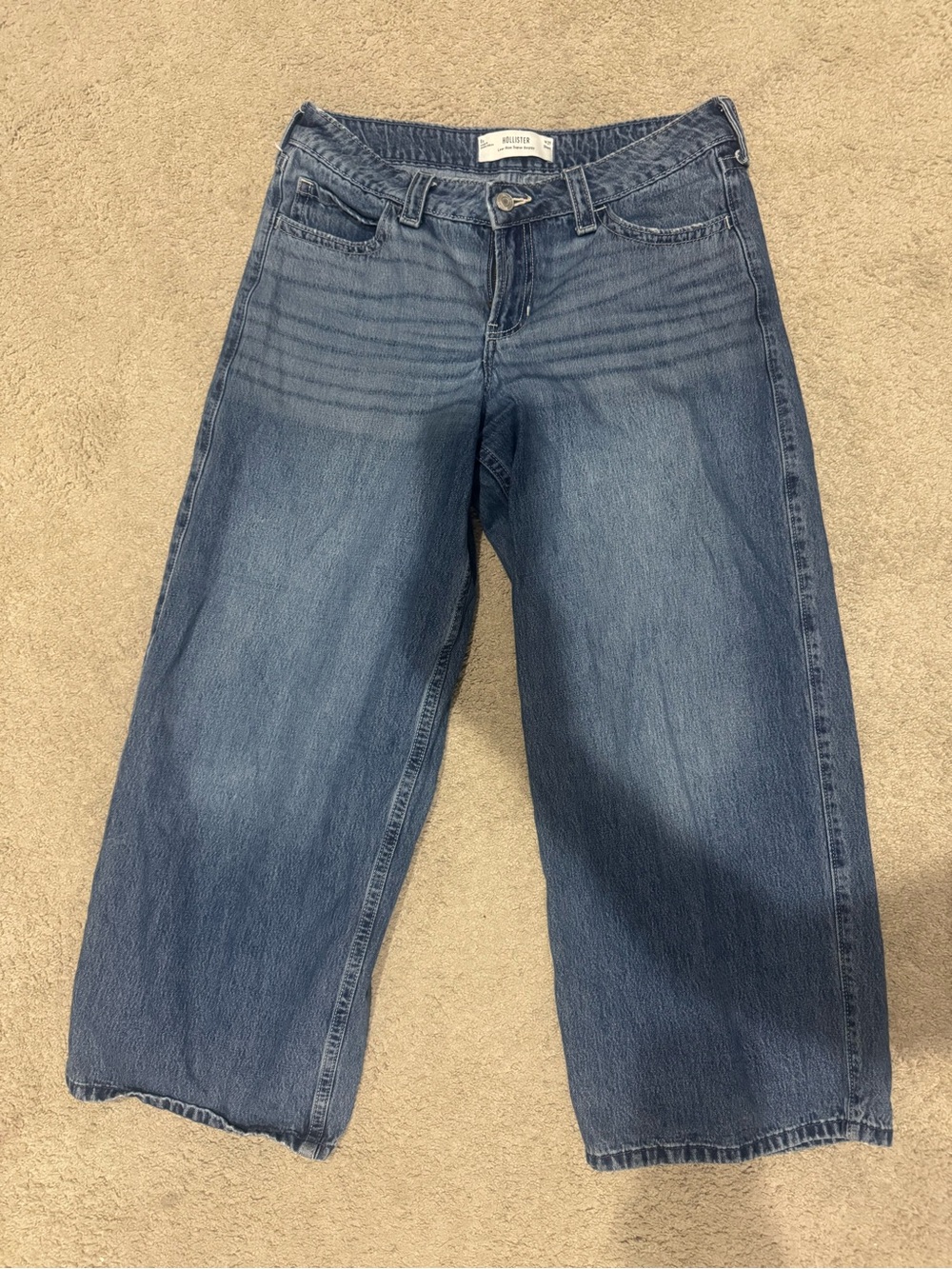 Hollister Medium Blue Wide-Leg Jeans 8 short